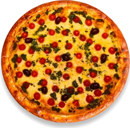 Pizza de tomate cereja com pesto de manjericão da Fast Pizza